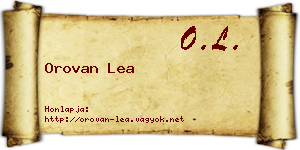 Orovan Lea névjegykártya